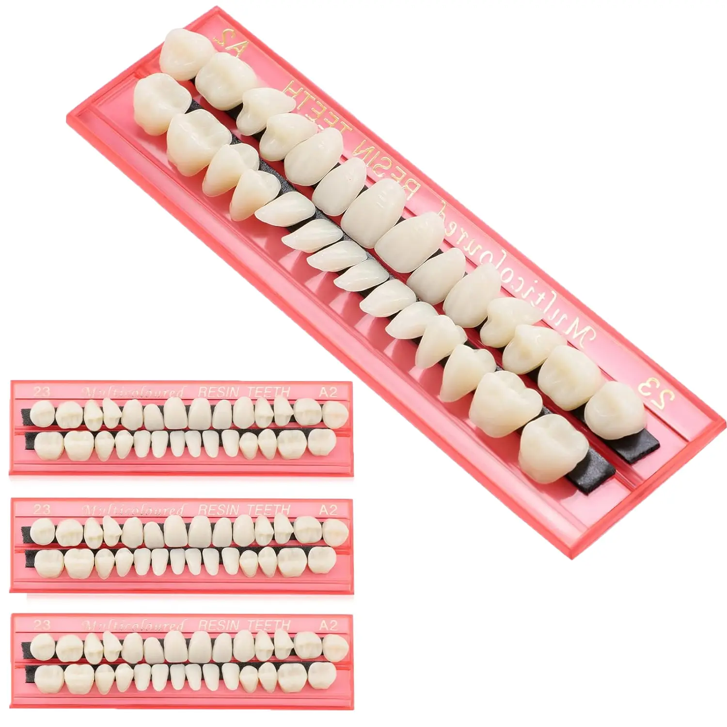 4 Sets Tooth Repair Kit, 112 Pieces A2 Thermal Beads, Fake Teeth Denture Replacement Kit, for Filling Missing, Broken Teeth & Gaps, Easy to Use
