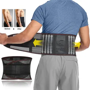 Menswear Body Shaper Waist Trainer Cincher Girdle Breathable Adjustable Solid Bands Sports Belt for Lower Back Pack Relif Trimmer US Workout Waistband Shapewear Spandex Garment Gym Unisex