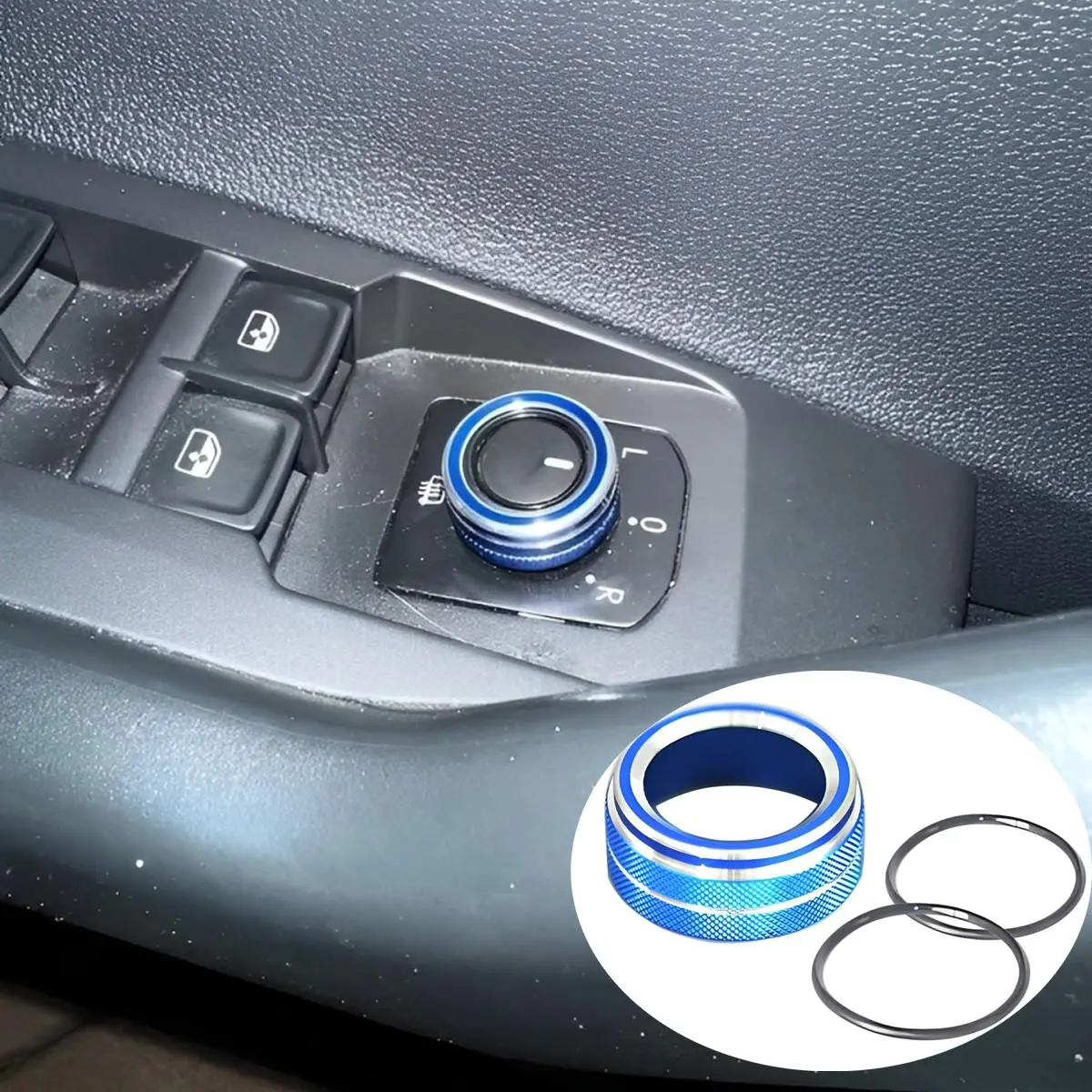 Mirror Adjustment Knob Button Decoration Ring for Volkswagen Seat Ibiza Polo Gti Golf 4-8 2018-2022, Universal Fit Vehicle Car Accessory, Car Accessories Interior, Car Decorations, Auto Accessories
