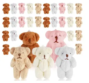 40 Pcs Mini Bear Toy Stuffed Tiny Bear Jointed Bear Soft Bear Keychain Mini Bear Stuffed Animal Small Plush Bears Tiny Bear Doll for Valentines Day Bag Charm DIY Accessory(Cute Style, 6 cm)