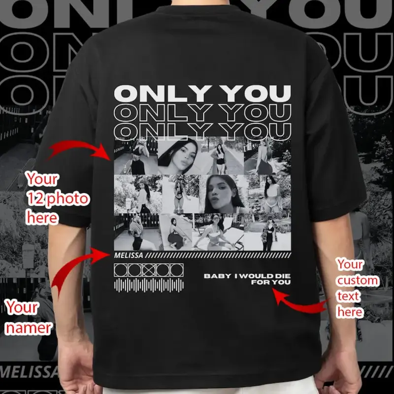 Only You Photo Shirt, Girlfriend Collage Shirt, Collage Photo Shirt, Girlfriend Tshirt Only You, Valentines Custom Shirt, Only You T Shirts, HL134 Vintage In Utero Graphic Tee Cotton Say Swear Eat Sleep Goon Repeat T-Shirt Print Anime Casual Short Sleeve