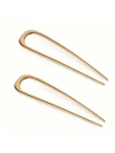 Elegant U-Shaped Metal Hair Pins, Set of 2, Perfect for Thick & Long Hair, Stylish French Barrettes for Women, Hairpins