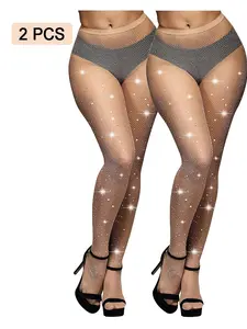 Women's Fishnets Tights High Waist Stockings Party Thigh High Pantyhose 1/2 PACK