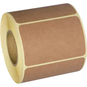 2x3 Inch  Brown  Stickers (350 Per Roll) - Rectangular Blank Stickers for Store Owners, Crafts, Organizing, Jar and Canning Labels, Price Tags