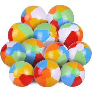 Beach Balls Bulk - Inflatable Swimming Pool Toys for Kids Birthday Party Supplies Favors Luau Decorations - Blow Up Classic Rainbow Color Beachball Summer Water Games Fun Gifts (12 Pack)