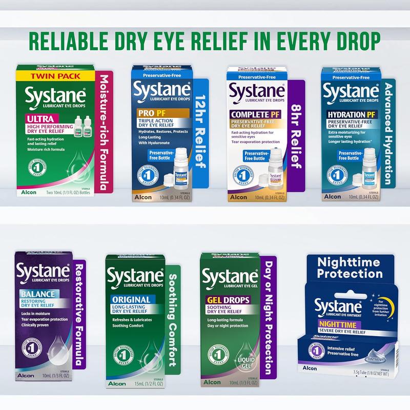 Systane Ultra Eye Drops, Artificial Tears for Dry Eye, Twin Pack, 10-mL Each