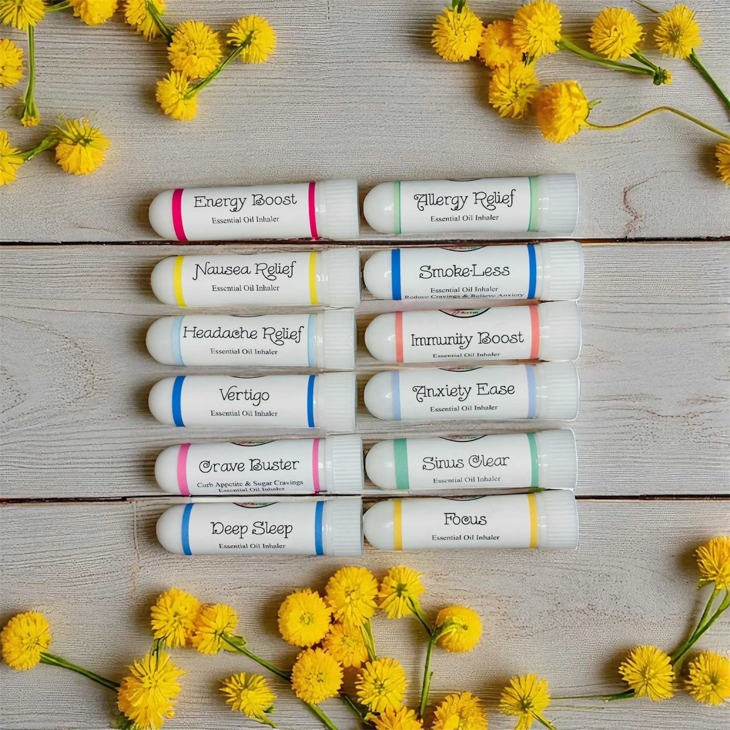 Set of 3 Aromatherapy Inhalers | Essential Oil Inhalers | Inhaler with Essential Oil | Self Care Gift | Calming | Unique Gift | Nasal Stick