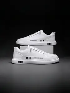 Men's Korean Style White Shoes | Leather Skate Sneakers | Classic Casual Wear | Walking Shoes | Athletic
