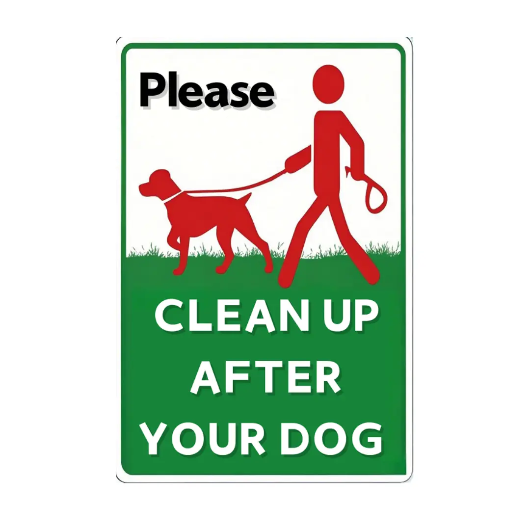 Please Clean Up After Your Dog Sign – Waterproof & Rustproof Metal Sign, Weather-Resistant and Fade-Resistant, Suitable for Home Yard, Garden, Community, and Park – 8x12 in