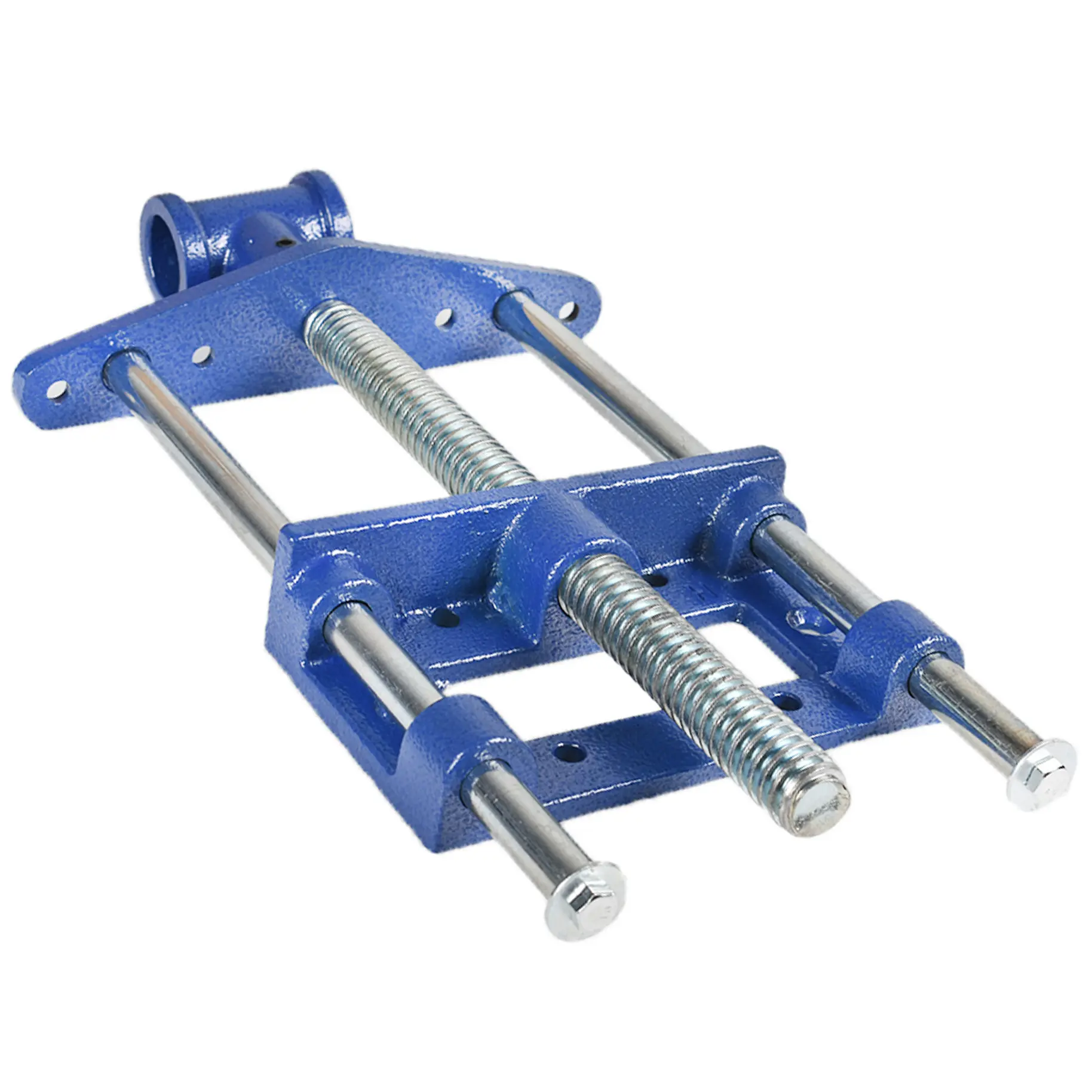 Woodworking Bench Front Vise - Cast Iron Threaded Clamp with 300mm Clamping Range, 9" Chrome-Plated Screw, Adjustable Height, Adjustable Clamp Height, Clamp With Thread