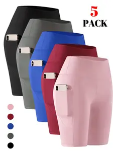 Women' High Waisted Quick-Dry Squat-Proof Yoga Shorts - 3 Inch Workout Gym Running Shorts with Elastic Waistband, Training, Fitness, Cycling & Running Gym Pants with Double-Sided Pockets, Abdominal Compression, Soft High-Elasticity for all-Season workout