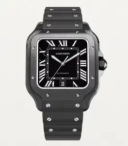 Cartier Santos Black Dial Automatic Mechanical 39.8mm Large
