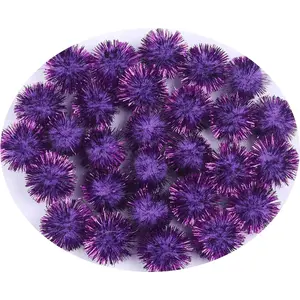 200 count Glitter Tinsel Pom Poms Sparkle Balls for DIY Craft/Party Decoration/ Toys(20mm,)