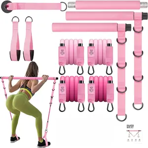 Pilates Bar Kit with Resistance Bands, Adjustable Exercise Stick for Full Body Toning, Portable Home Gym Equipment for Men & Women