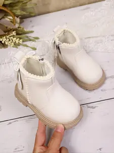 Cute Fashionable Kids Lightweight Boots with Comfortable Side Zipper, Perfect for Parties and Celebrations, Stylish Children Footwear