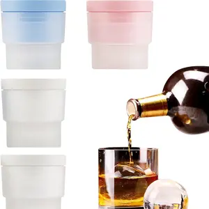 Large Ice Cube Mold, 3 Counts/set Slow Melting Stackable Ice Cube Maker, Ice Ball Maker for Whiskey Cocktail Juice Beverage Bourbon Whiskey