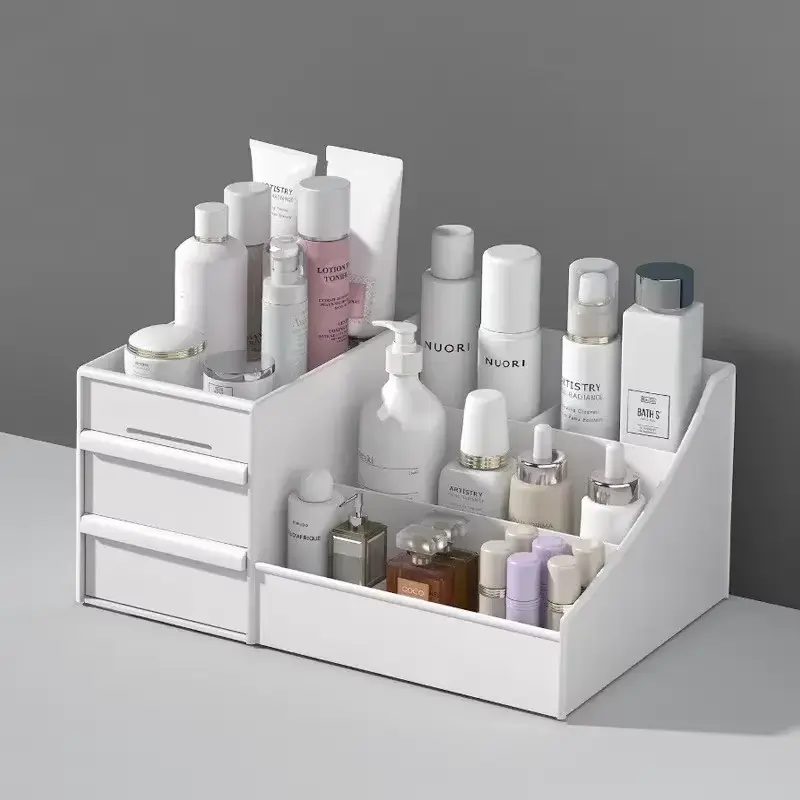 Plastic Drawer Makeup Storage Box Finishing Shelf Cosmetics Skin Care Dressing Table Desktop Stationery Box SMHXIANGQIANJIN