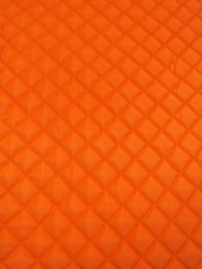 Quilted Polyester Batting Upholstery Fabric / Orange