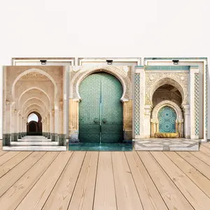 3 Counts Wooden Framed Canvas, Elegant Moroccan Architecture Images, Exquisite Poster, Perfect Living Room Decoration, Modern Art, Fashion Family Poster, Wall Art Decoration, Odorless, Artwork