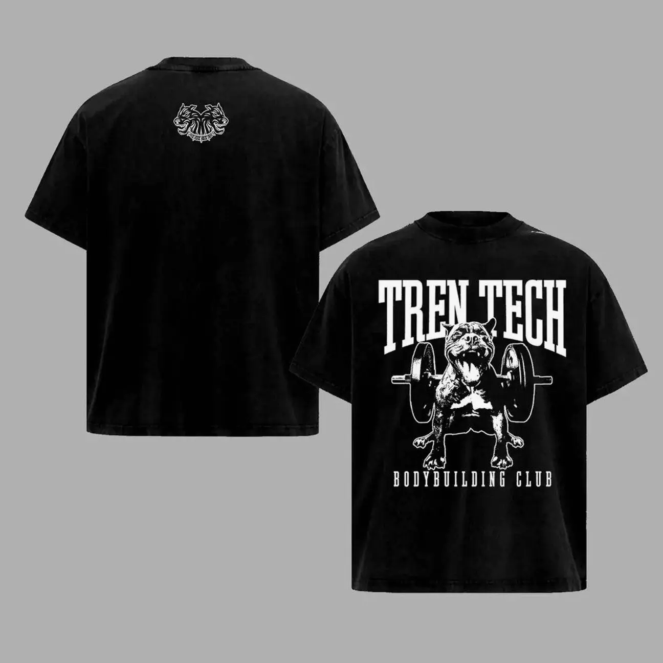 [GoldenIron] Tren Tech Lifting Club Barbell Unisex 100% Heavy Cotton T-Shirt, Men's Gym Muscle Training Tee, Gym Clothes, Workout Sport Outfit, Gift for Men IO9 VDZ
