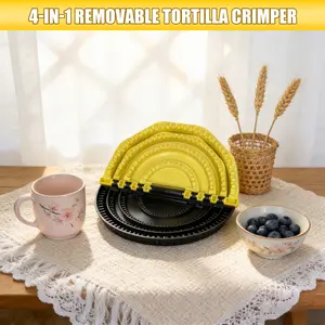4-in-1 Tortilla Sealer, Tacos Tortilla Crimper Maker, Adjustable Size, For 4"-6"-8"-10" Crust ，Make Sealed Quesadillas,Tacos, Burritos, Dumplings，Sandwich & More, BPA-Free, Dishwasher Safe (4 in 1)