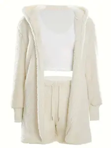 LUXEHAEVEN Warm Fuzzy Pajama Set for Ultimate Comfort