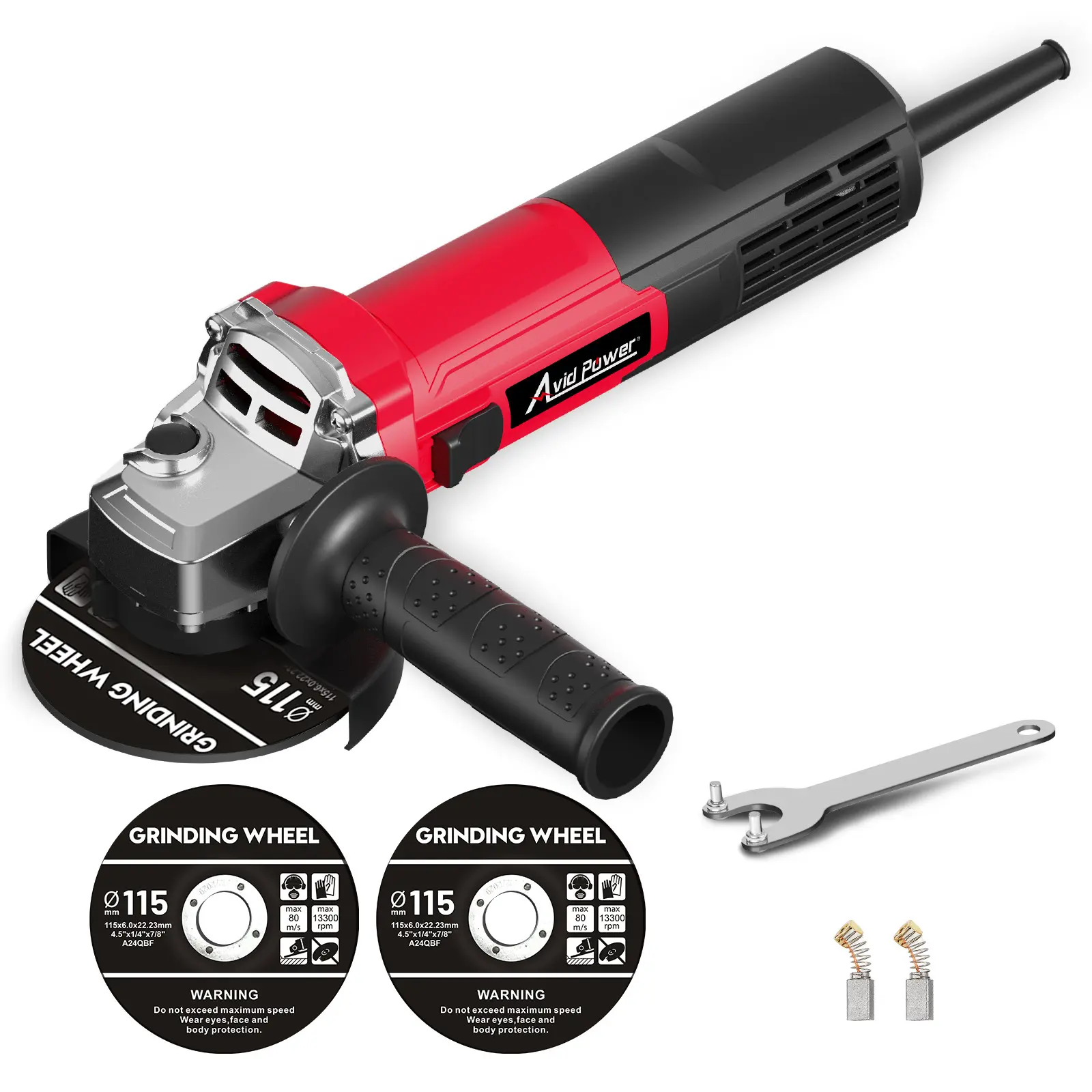 AVID POWER Angle Grinder 4-1/2 inch Electric Grinder Tools 750W 6.5 Amp Metal Grinder, 11500 RPM, with Grinding and Cutting Wheels, Auxiliary Handle, Wrench for Cutting and Grinding