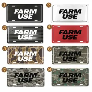 Farm Use License Plate, Custom Tractor Style Aluminum Vanity Plate for Rustic Farm & Off-Road Vehicle Decor