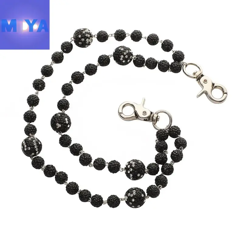 Iced Out Black Jeans Chain, Hip Hop Belt Chain Accessory, Urban Street Fashion Metal Pants Chain for Men Women