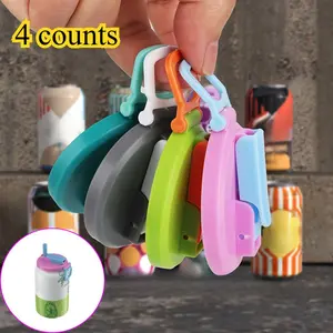 4 Piece Soda Can Lids with Straw, Reusable Drink Covers for Soda, Juice & Party Supplies, Perfect for Home and Gatherings