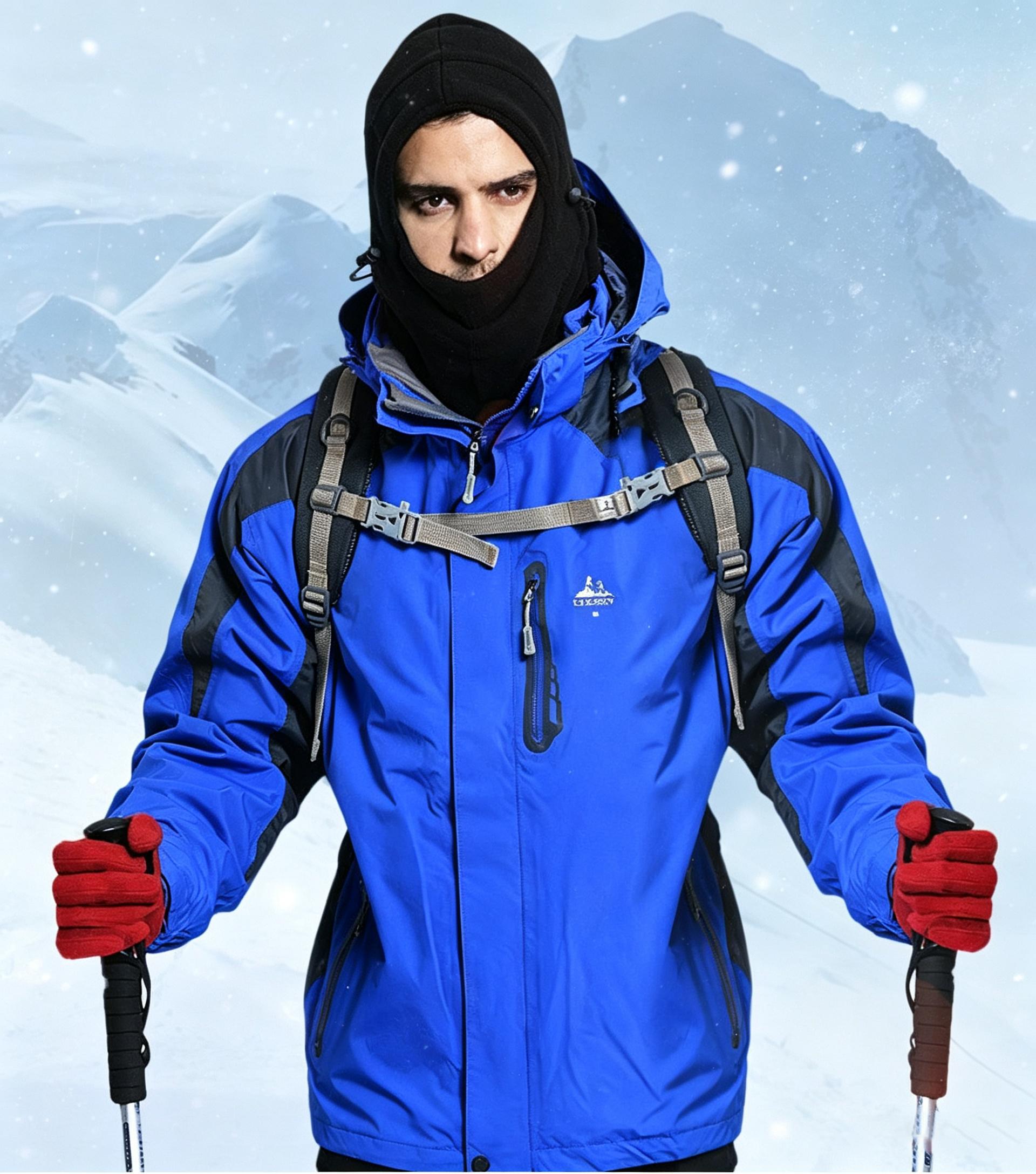 Adjustable winter cycling face mask/headgear, dustproof and warm design, suitable for skiing and outdoor sports, made with windproof fleece and thickened warm fleece face and neck warmer.