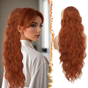 BARSDAR Ponytail Extensions - 26 Inch Drawstring Ponytail Hair Extensions for Women - Long Curly Wavy Synthetic Clip in Fake Pony Tails Hairpieces