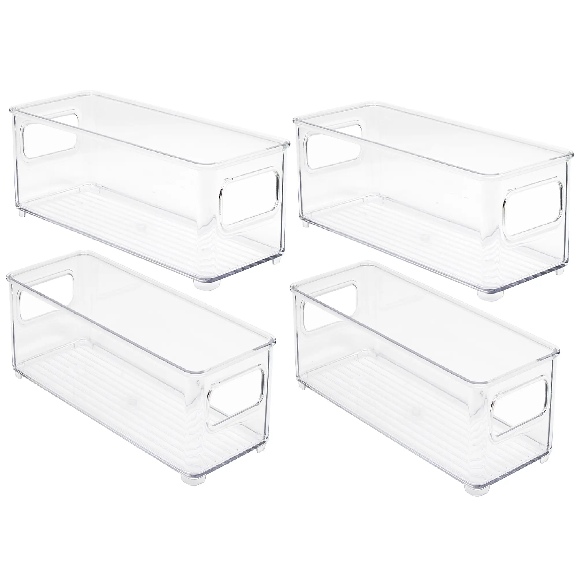 Sorbus 4 Pack Clear Storage Bins for Bathroom Accessories, Makeup, Skin Care, and More - Home Organizer for Bathroom Storage