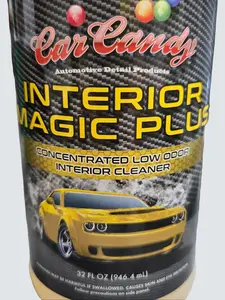 CarCandy Interior Magic Plus - Concentrated Low Odor Interior Cleaner & Degreaser - Safe for Carpets Upholstery Vinyl Door Jambs Leather - 32 FL OZ