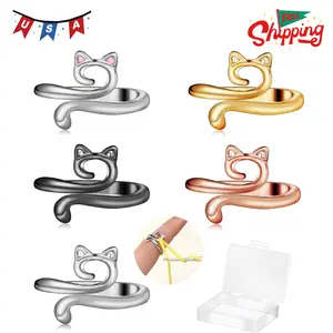 5 Pcs Crochet Ring, Adjustable Crochet Tension Rings