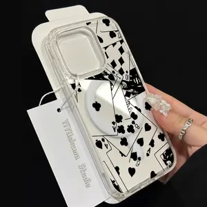 Luxury Magsafe Transparent Phone Case, Case For iPhone 16 Pro X XS MAX 11 12 13 14 15 Plus Series Case Magnetic Wireless Charge Cover, Decorative Phone Protective Cover