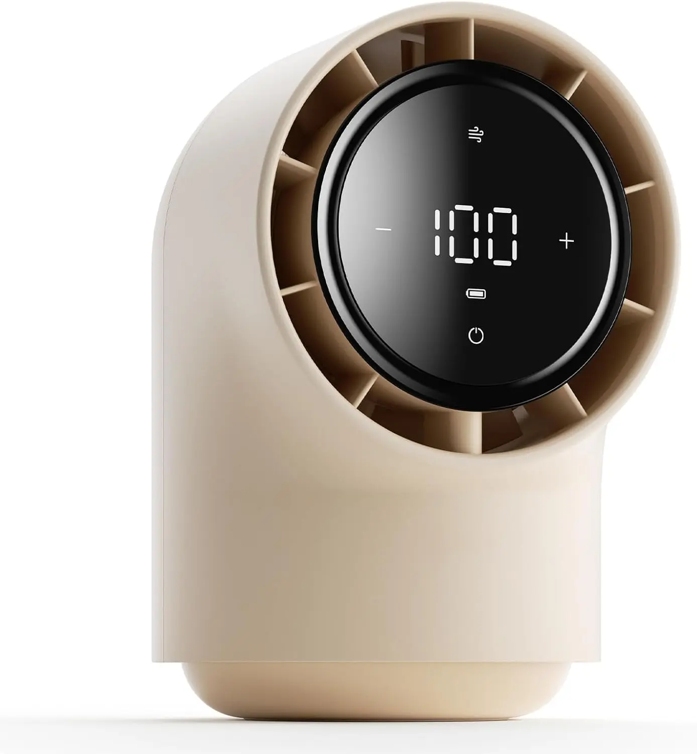 Father's Day Touch Control Desk Chic 01 Lite Fan, 100 Speeds Quiet Digital Display Small Table Fan, 4000mAh Battery Powered Desktop Fan for Bedroom, Bedside, Office, Travel -Beige