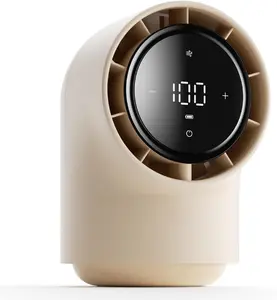Touch Control Desk Chic 01 Lite Fan, 100 Speeds Quiet Digital Display Small Table Fan, 4000mAh Battery Powered Desktop Fan for Bedroom, Bedside, Office, Travel -Beige