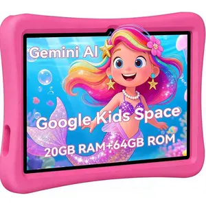 Android Toddler Tablet with Parental Controls, 20GB RAM, 64GB ROM, 1TB Expandable Storage, Dual Camera, 6000mAh Battery, WiFi 6, Shockproof EVA Case, Pink - Portable, Foldable, Wireless Bluetooth Device for Games