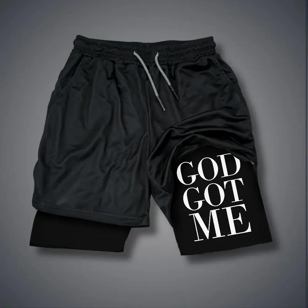 Christianity Double-Layer Sports Shorts Graphic Shorts Black Shorts Camo Shorts Streetwear Shorts Men Outfits Men Short Shorts Vacation Outfits Shorts