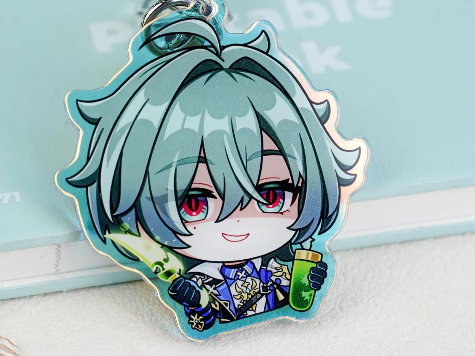 Genshin Impact Lohen Chibi Acrylic Keychain,  Perfect Gift for Fans & Collectors