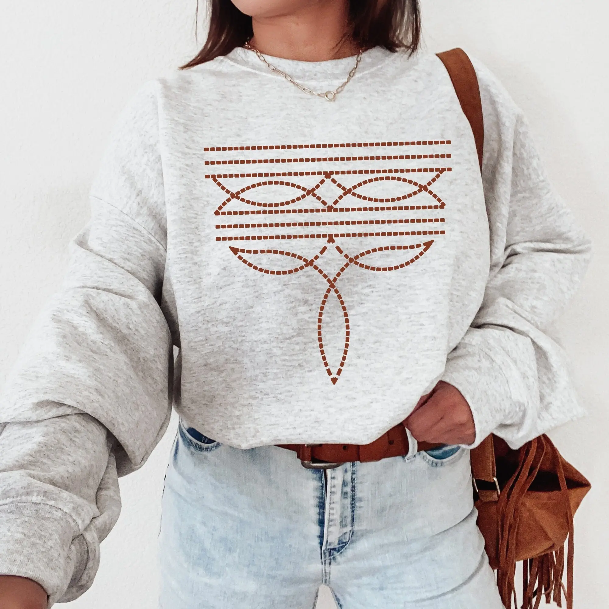 Boot Stitch Pullover, Wester Sweater, Western Boot Stitch, Cowgirl Sweater, Western Boot Top, Cowboy Boot Toe Stitch Shirt CPTYA