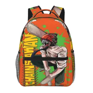 Chainsaw Man all-over print large-capacity backpack for daily commuting, outdoor hiking, and business; cartoon casual merch laptop daypack school bag; gift for women and men