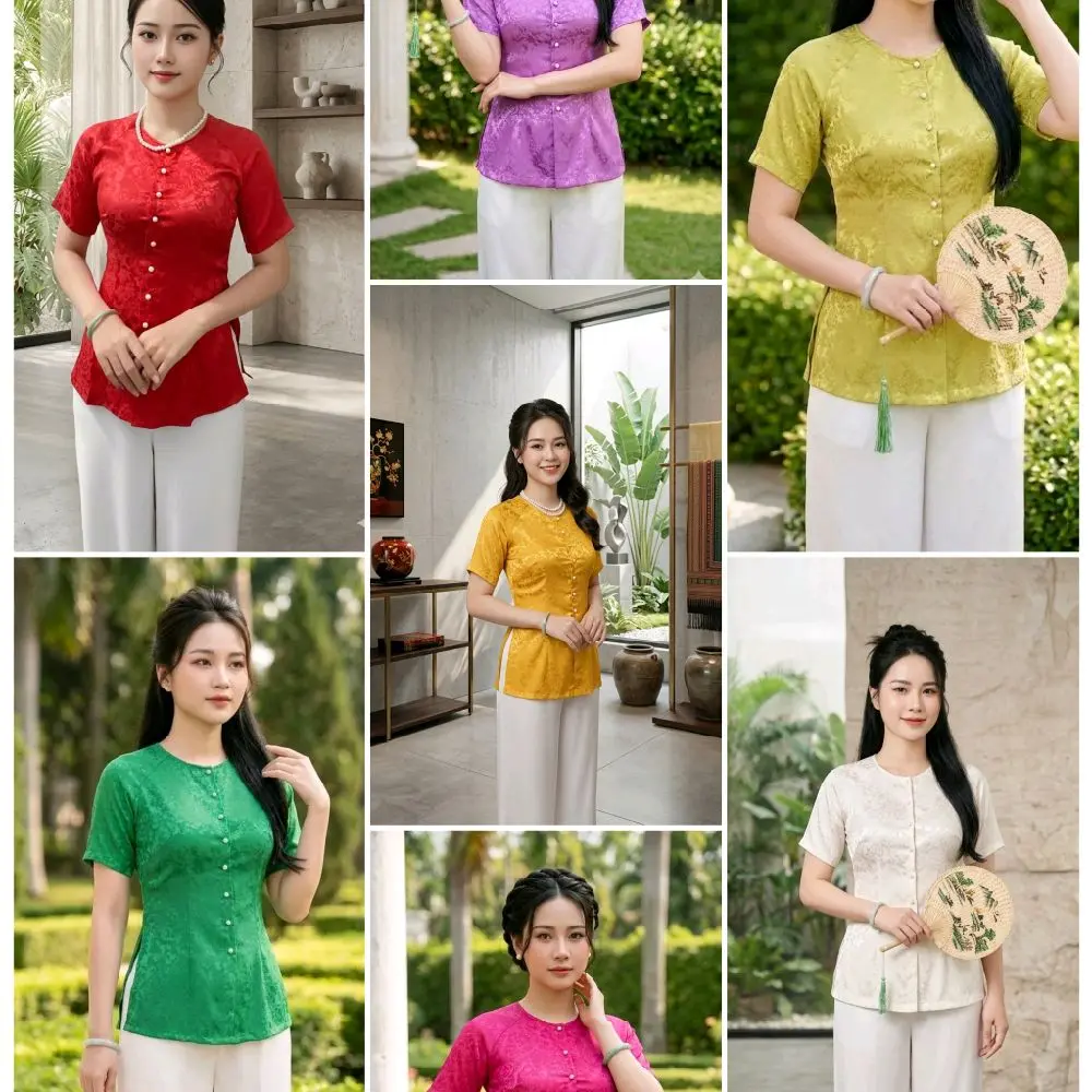 Áo Bà Ba M211 ( Vietnamese Size ) / Women's Temple  / Women Ao Ba Ba / Vietnamese Tradition Phap Phuc / Luna New Year