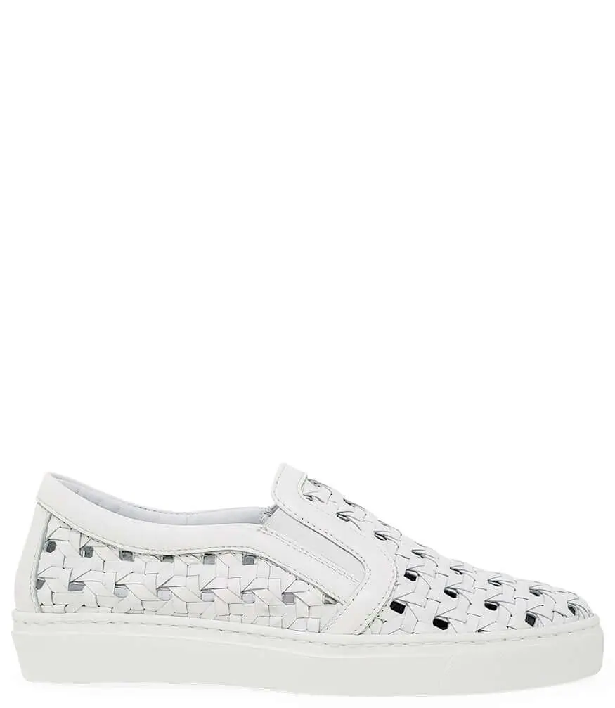 White Leather Woven Sneaker White Leather Woven Sneaker
