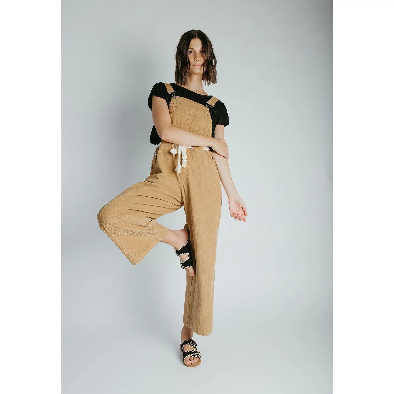 The Danny Corduroy Overall in Vintage Brown