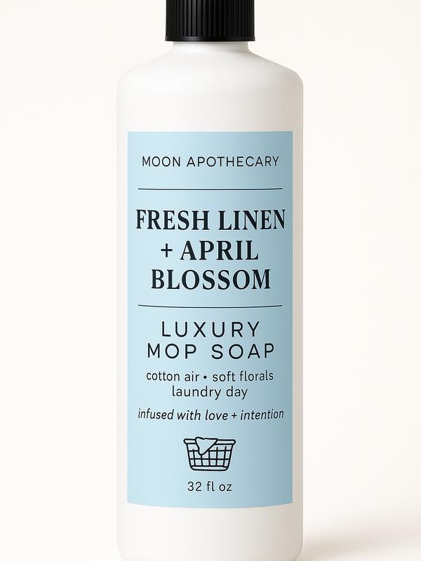 Moon Apothecary Luxury Mop Soap 32oz 8 Scent Collection - Non-Greasy Streak-Free Plant-Based Formula for All Floor Types Vanilla Sugar Cookie Scented