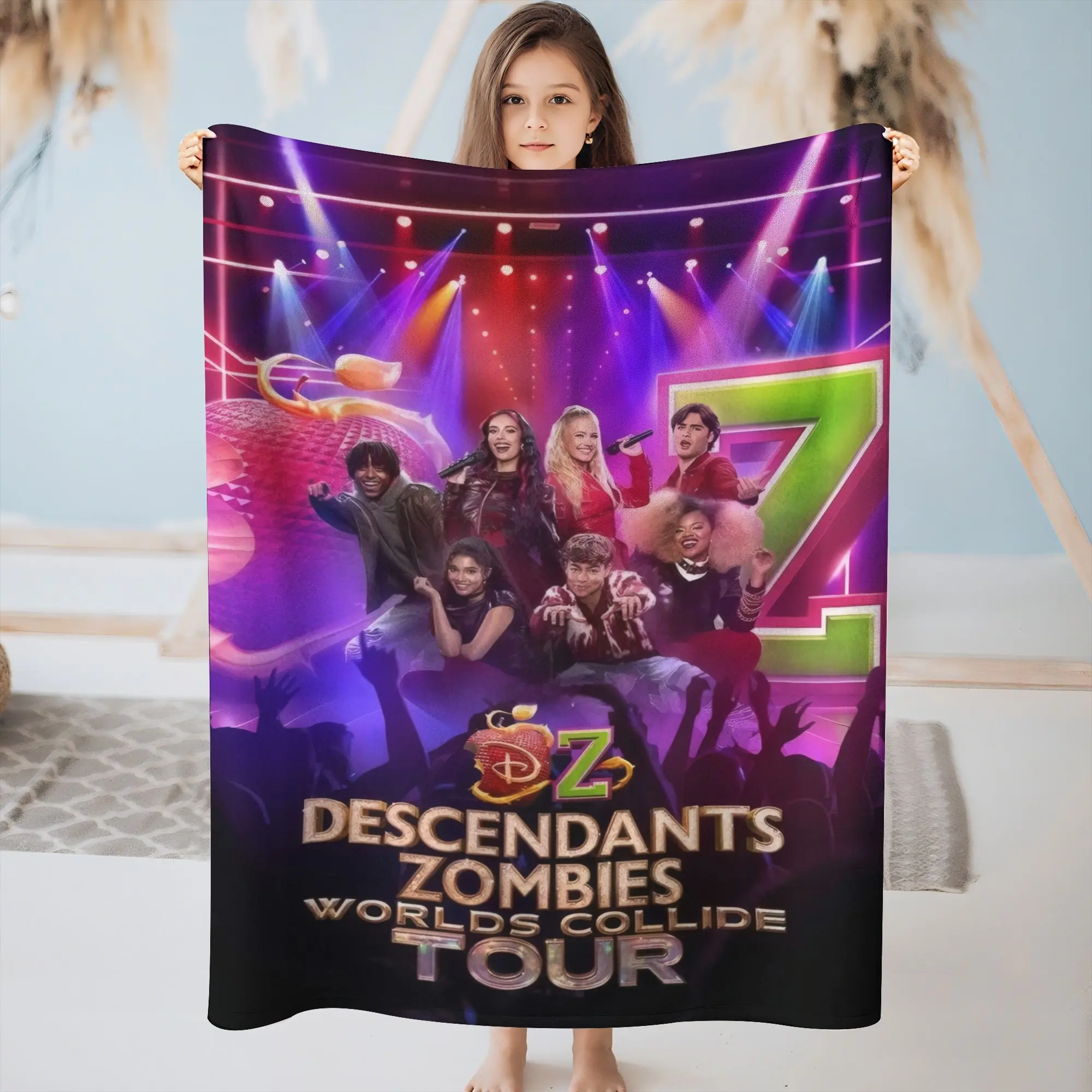 Descendants Zombies Worlds Collide Tour Printed Extra Soft Blanket, Warm and Comfortable, Suitable for Living Room,Sofa,Office,and All-Season Travel