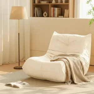 Luxury Accent Chair Button-Tufted Detail White Microfiber Comfy Chair Living Room Furniture 1pc Armless Design High-Density Memory Foam Anti-Slip Bottom No Assembly Required