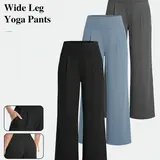 Women's 3-Pack High Waist Flowy Wide Leg Stretchy Fit Sports Jogger Pants with Pockets - Relaxed Fit Activewear for Yoga, Running, Stretchy Fit Women's Sports Joggers,outdoorfun